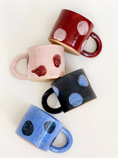 Small Dots Over Color Handmade Ceramics Mug