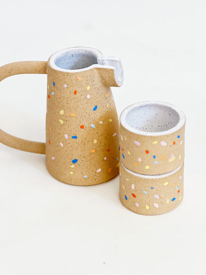 Speckles Speckled Pitcher and Cups Set