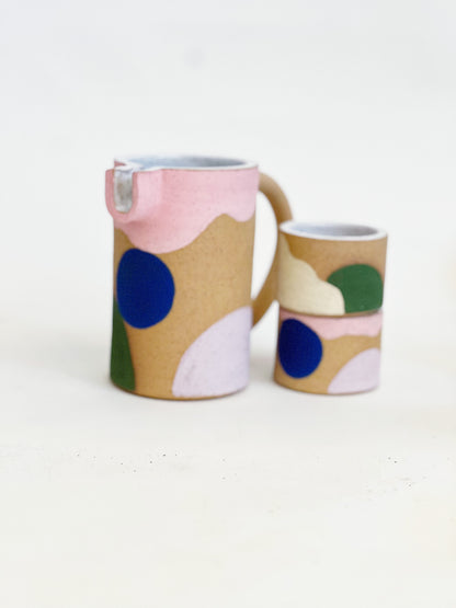 Rock Landscape Speckled Pitcher and Cups Set