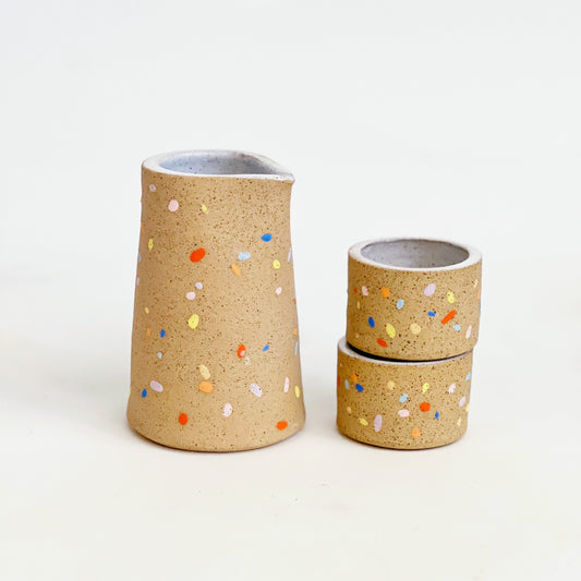 Sprinkles Speckled Tea/ Sake and Cups Set