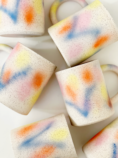 Large Soft Plant Handmade Ceramics Mug