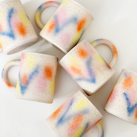 Large Soft Plant Handmade Ceramics Mug