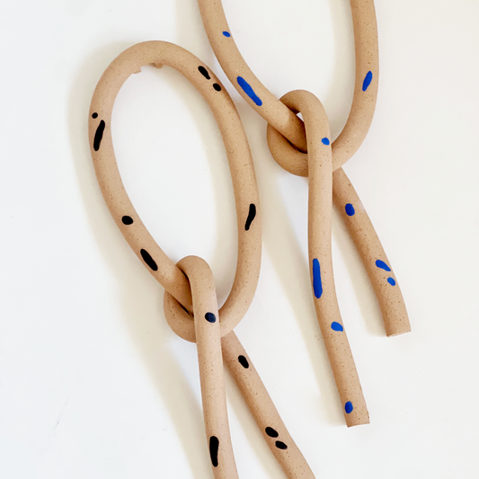 Clay Object 97- Dots Chill Handmade and Hand-painted Ceramics Knot Wall Hanging