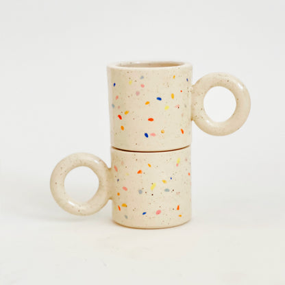 5oz Double Sprinkles Handmade and Hand-painted Ceramics Mug - Multi colors