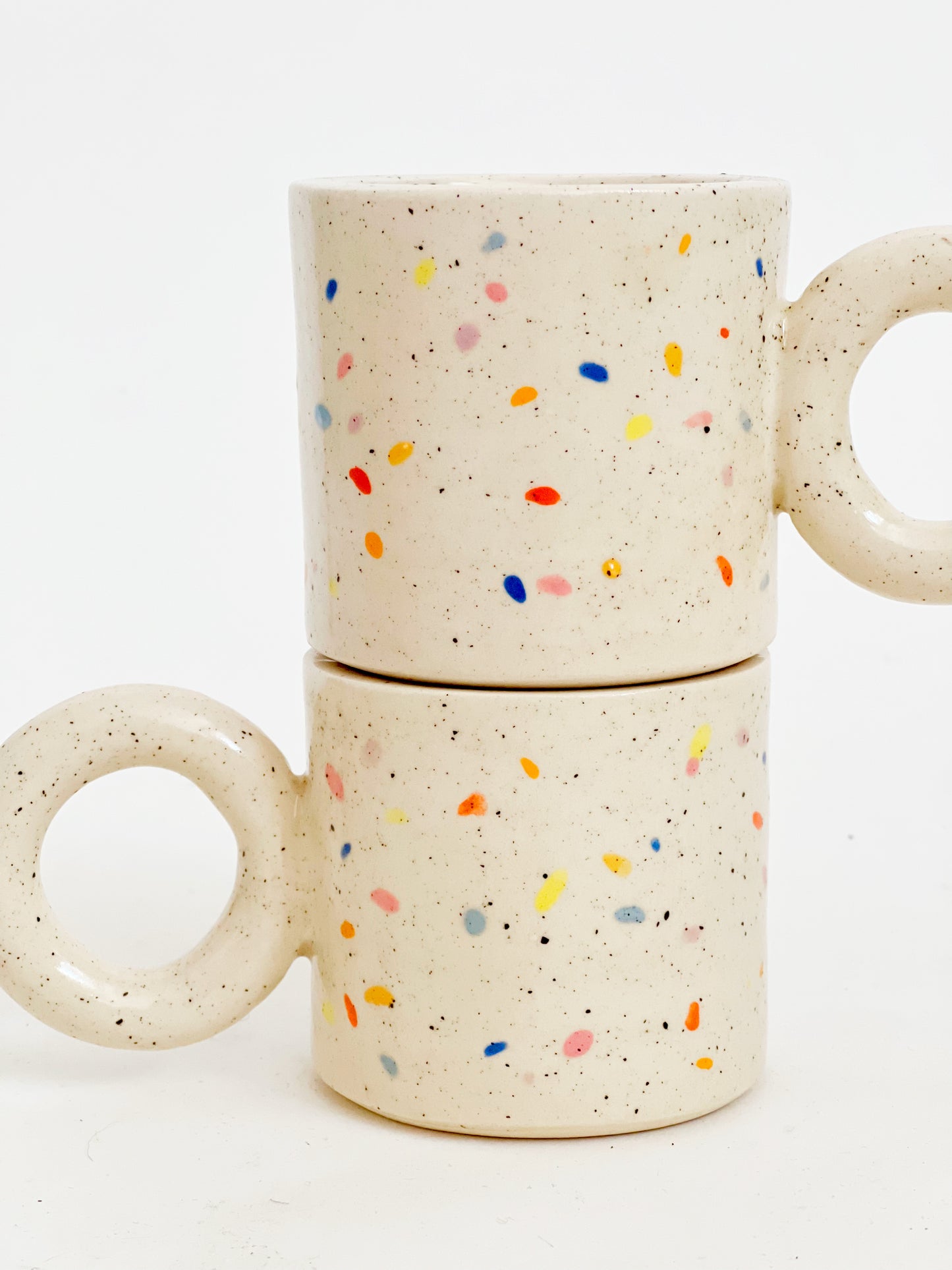5oz Double Sprinkles Handmade and Hand-painted Ceramics Mug - Multi colors