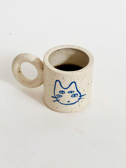 Mini Little Four Eyes Hand made and Hand-painted Ceramics Mug