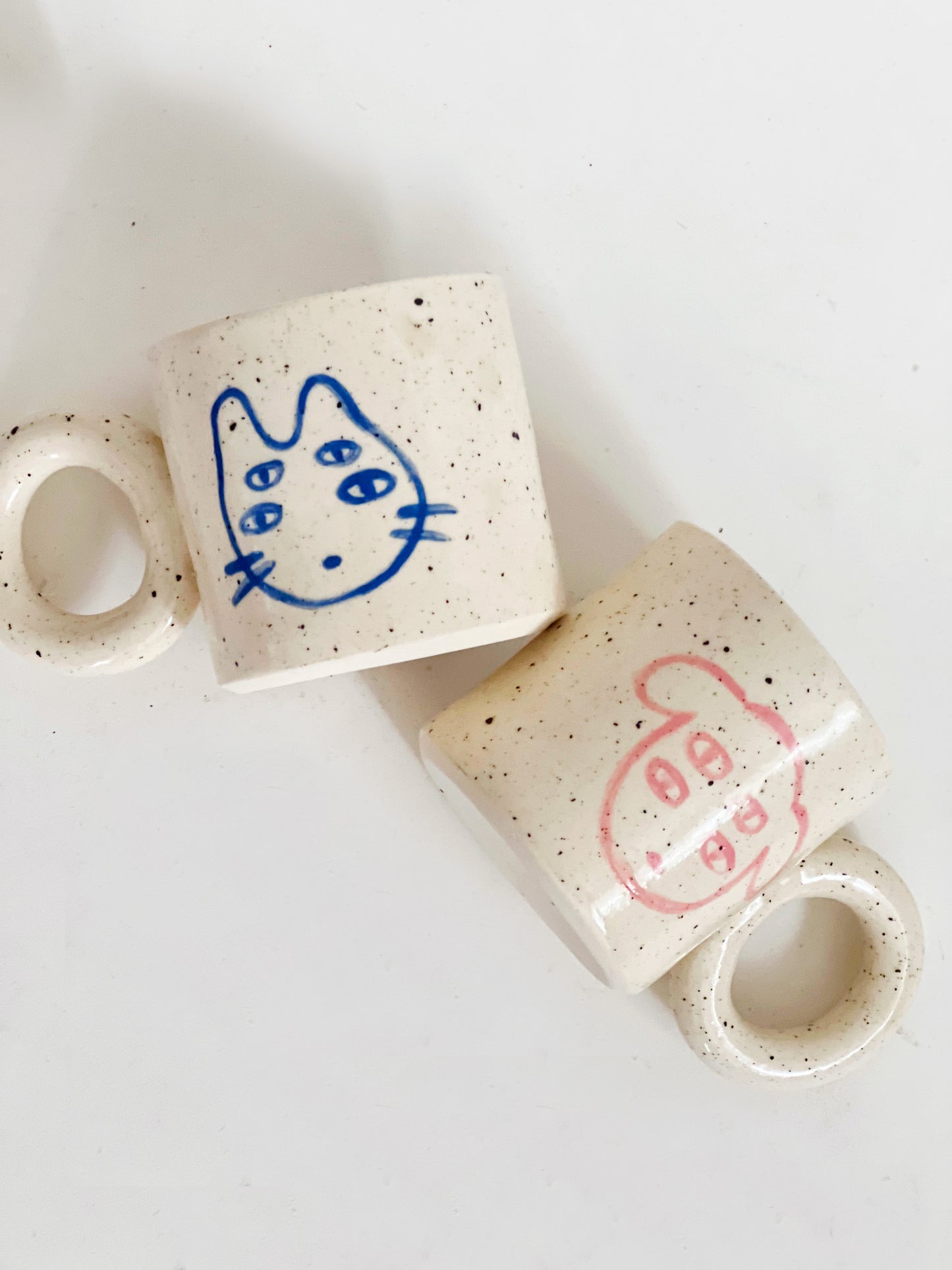 Mini Little Four Eyes Hand made and Hand-painted Ceramics Mug