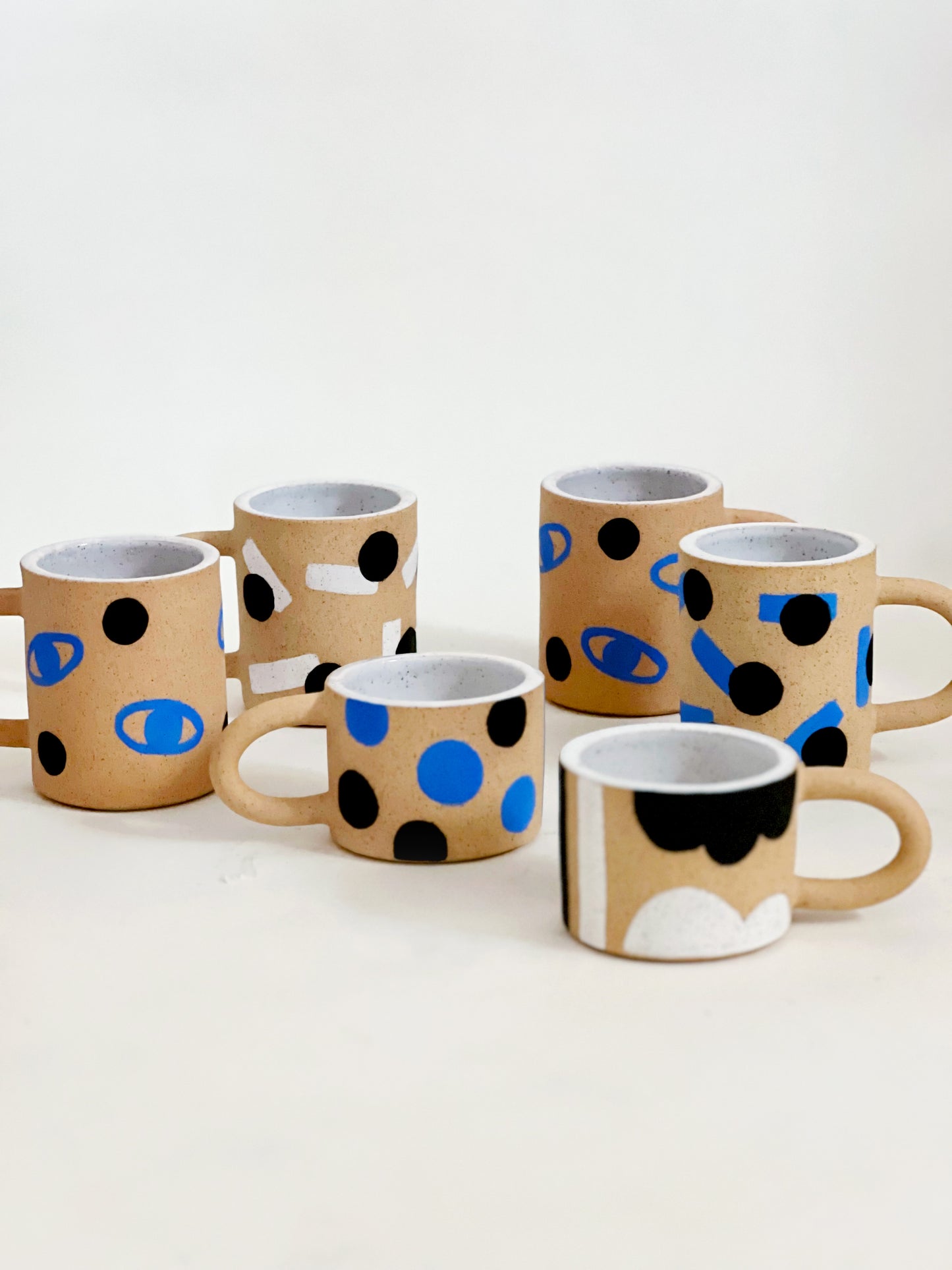 Wide Mix Pattern Handmade and Hand-painted Ceramics Mug