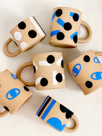 Large Dash and Dot Handmade Ceramic Mug