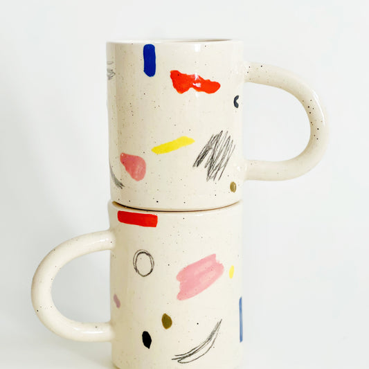 Large Quiet Dreams Handmade and Hand-painted Ceramics Mug