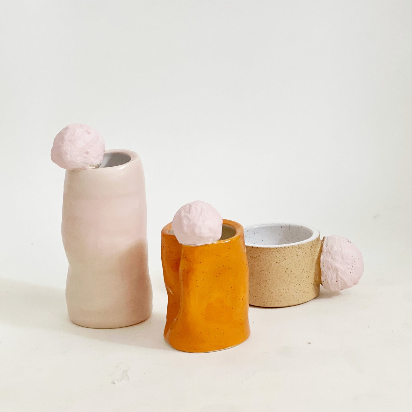 Textured and Form Handmade and Hand-painted Ceramics Mug and small Vase Collection