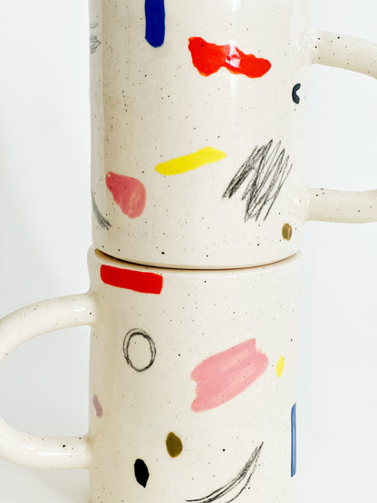 Large Quiet Dreams Handmade and Hand-painted Ceramics Mug