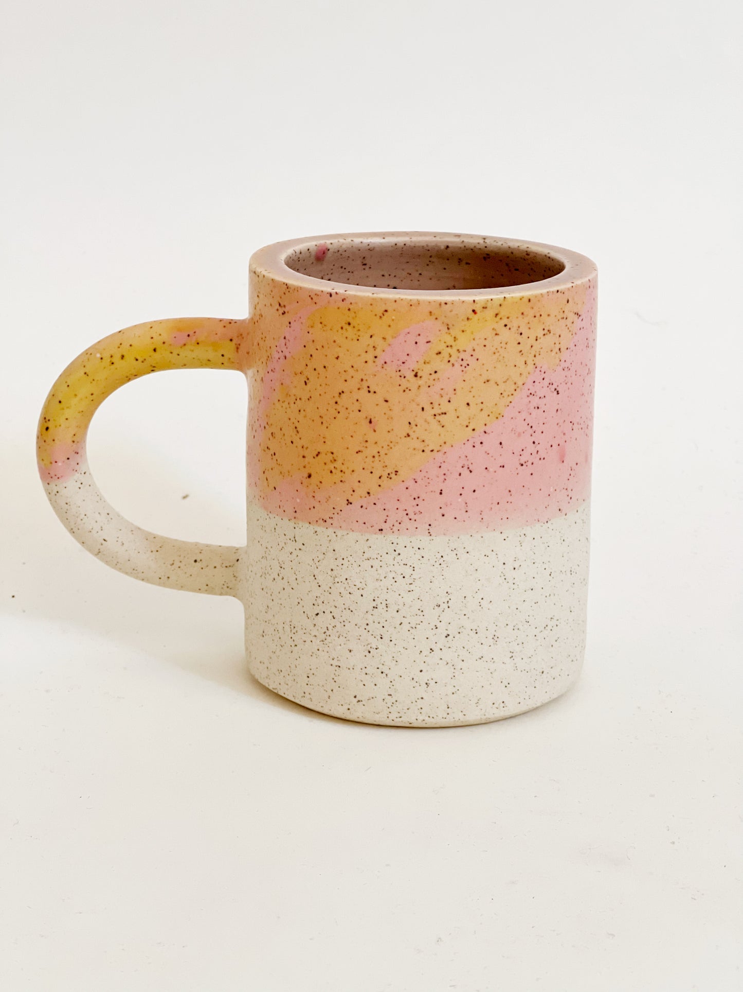 Large Marbled Speckles and White Speckles Handmade and Hand-painted Ceramics Mug