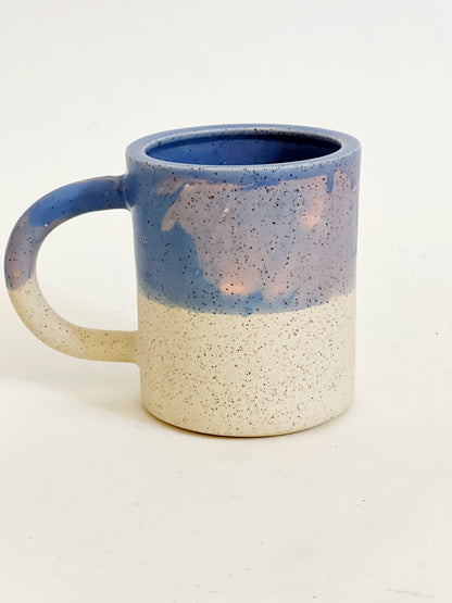 Large Marbled Speckles and White Speckles Handmade and Hand-painted Ceramics Mug