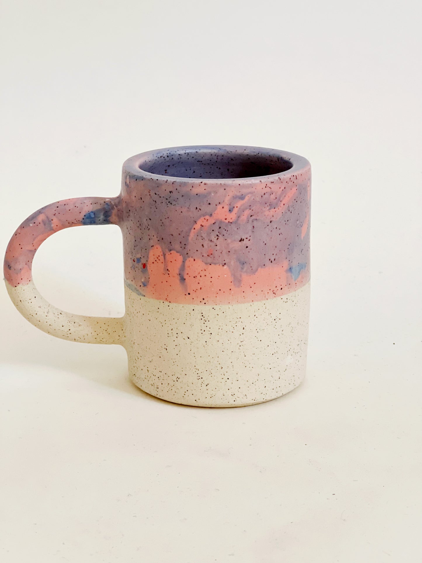 Large Marbled Speckles and White Speckles Handmade and Hand-painted Ceramics Mug