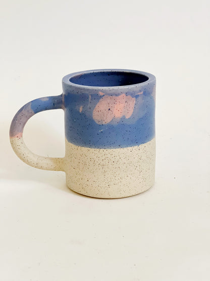 Large Marbled Speckles and White Speckles Handmade and Hand-painted Ceramics Mug