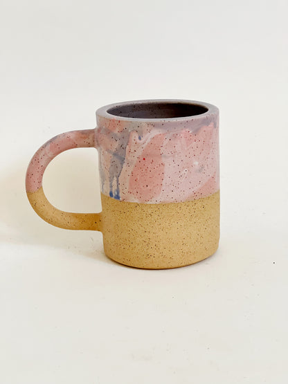 Large Marbled Speckles and White Speckles Handmade and Hand-painted Ceramics Mug