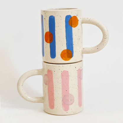 Large Dots and Lines Handmade Ceramic Mug