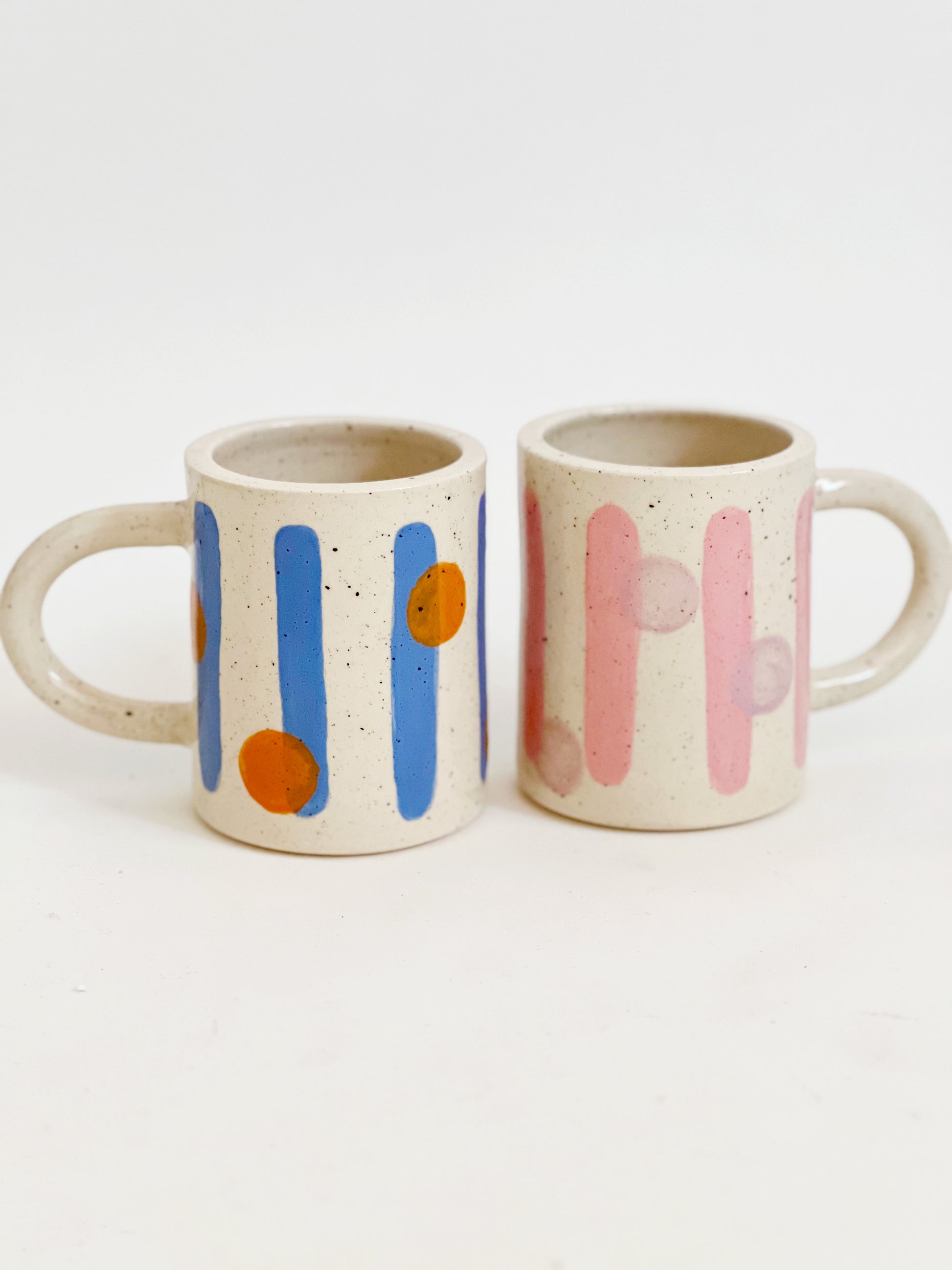 Large Dots and Lines Handmade Ceramic Mug