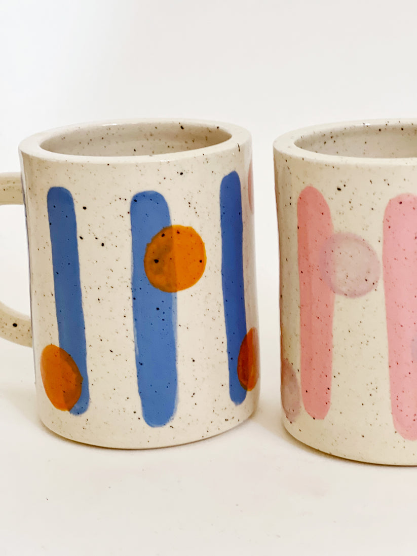 Large Dots and Lines Handmade Ceramic Mug – O-M Ceramic