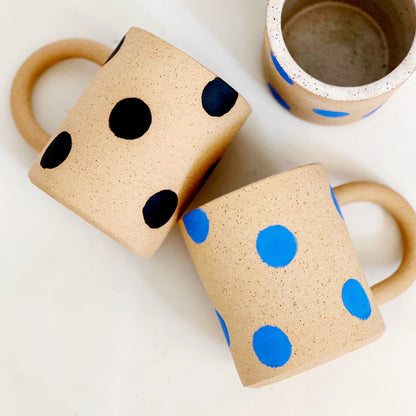 Large Polka Dots Handmade and Hand-painted Ceramics Mug