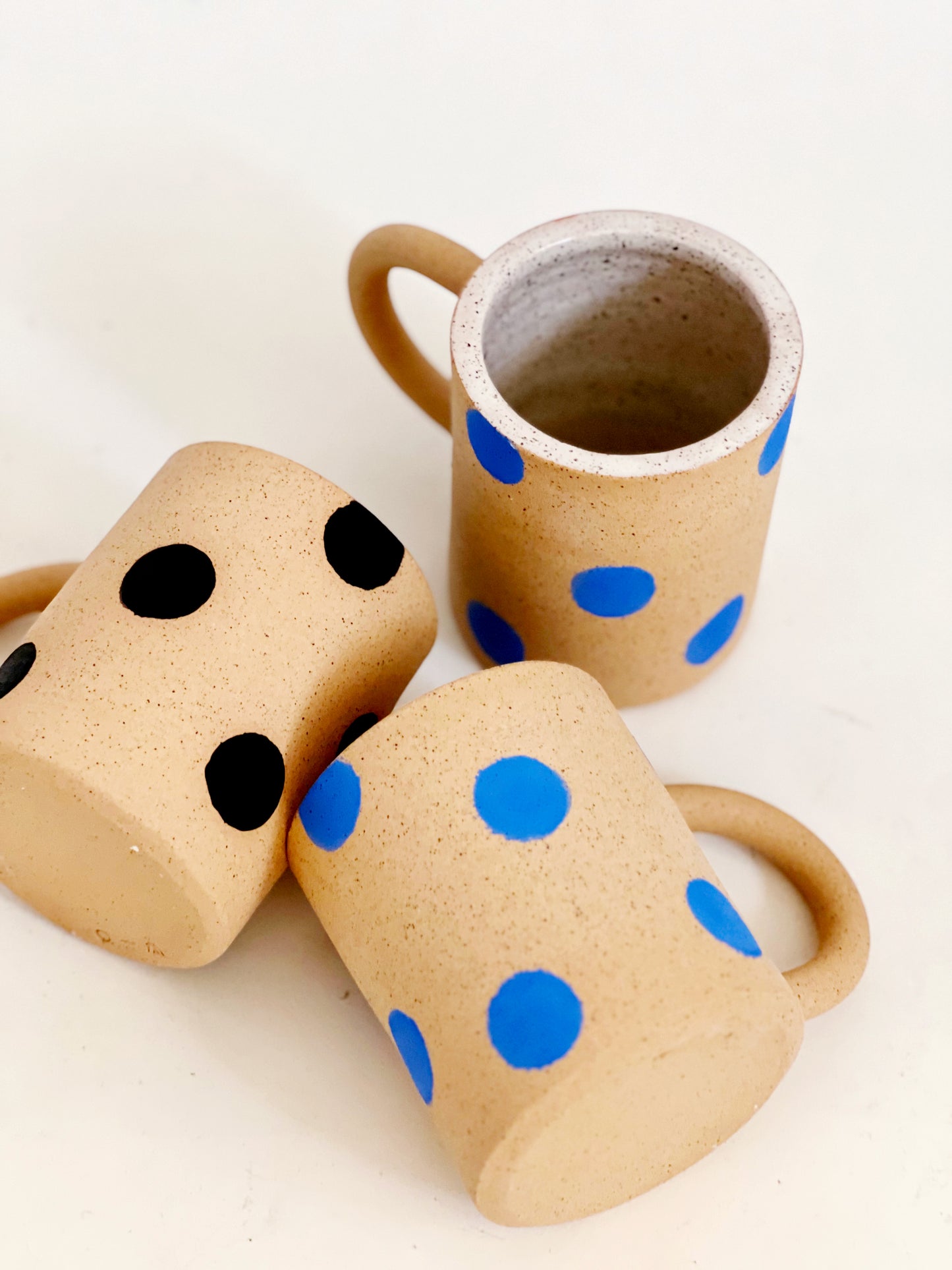 Large Polka Dots Handmade and Hand-painted Ceramics Mug