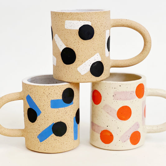 Large Dash and Dot Handmade Ceramic Mug