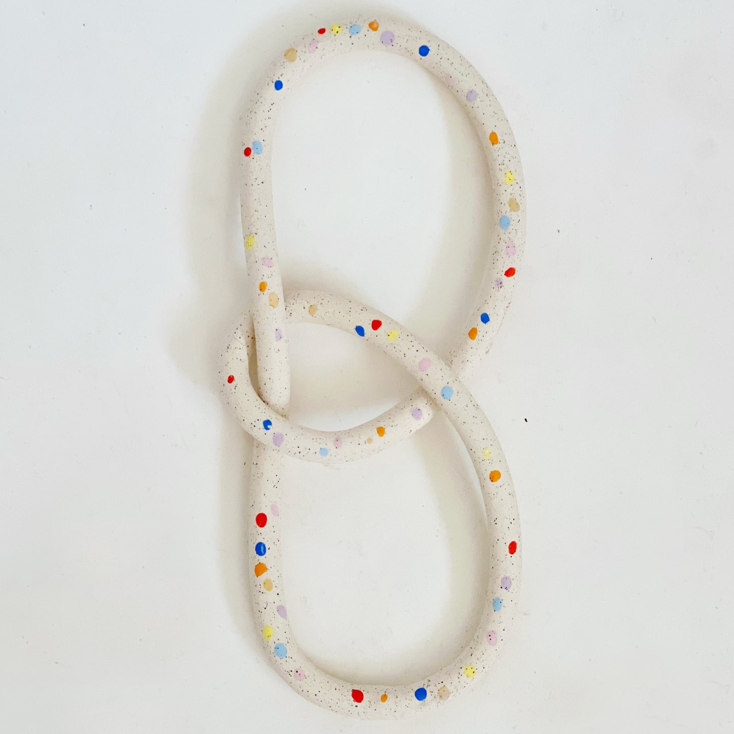 Sprinkles on White Speckled Handmade Loop Wall Hanging