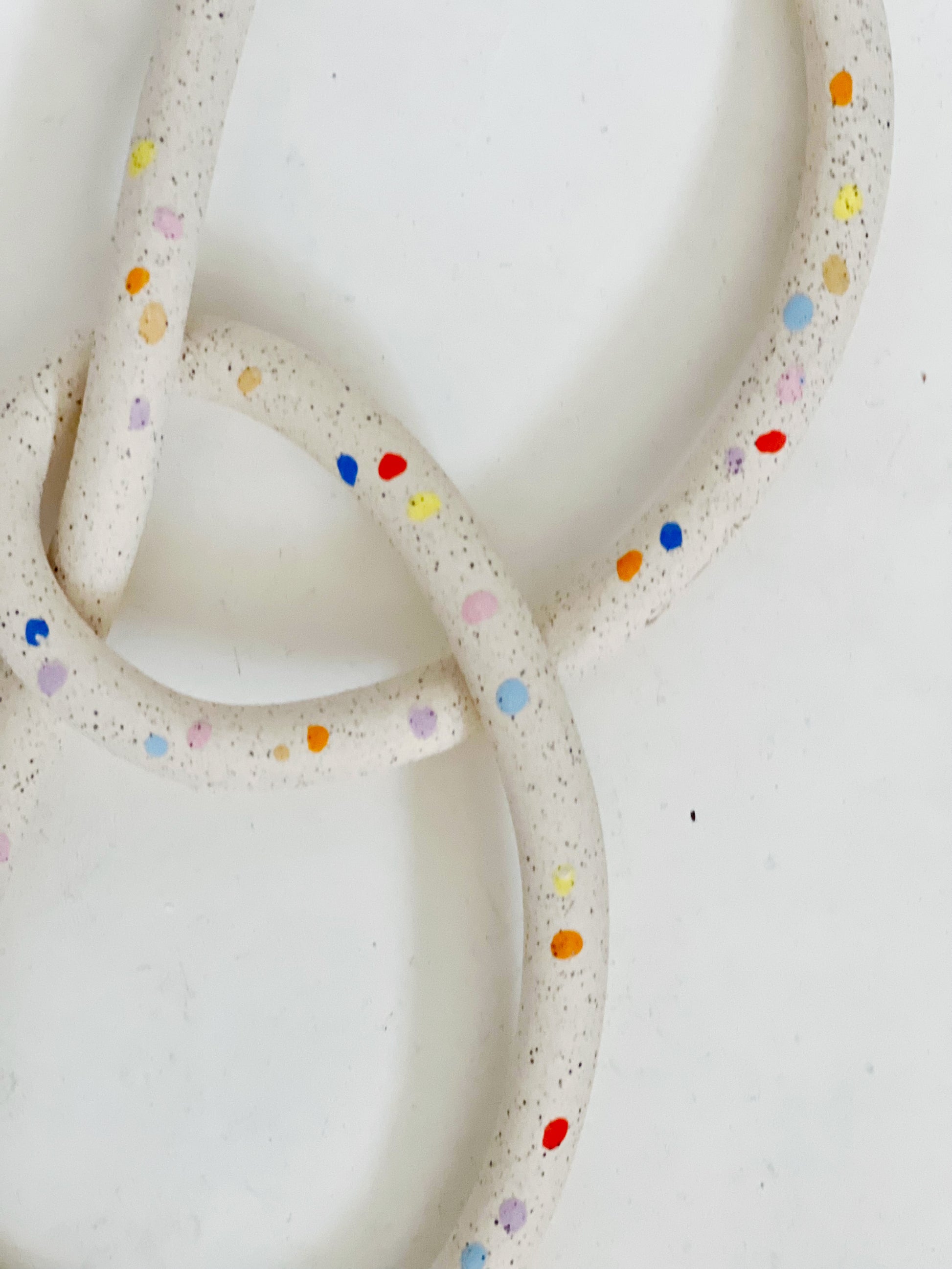 Sprinkles on White Speckled Handmade Loop Wall Hanging