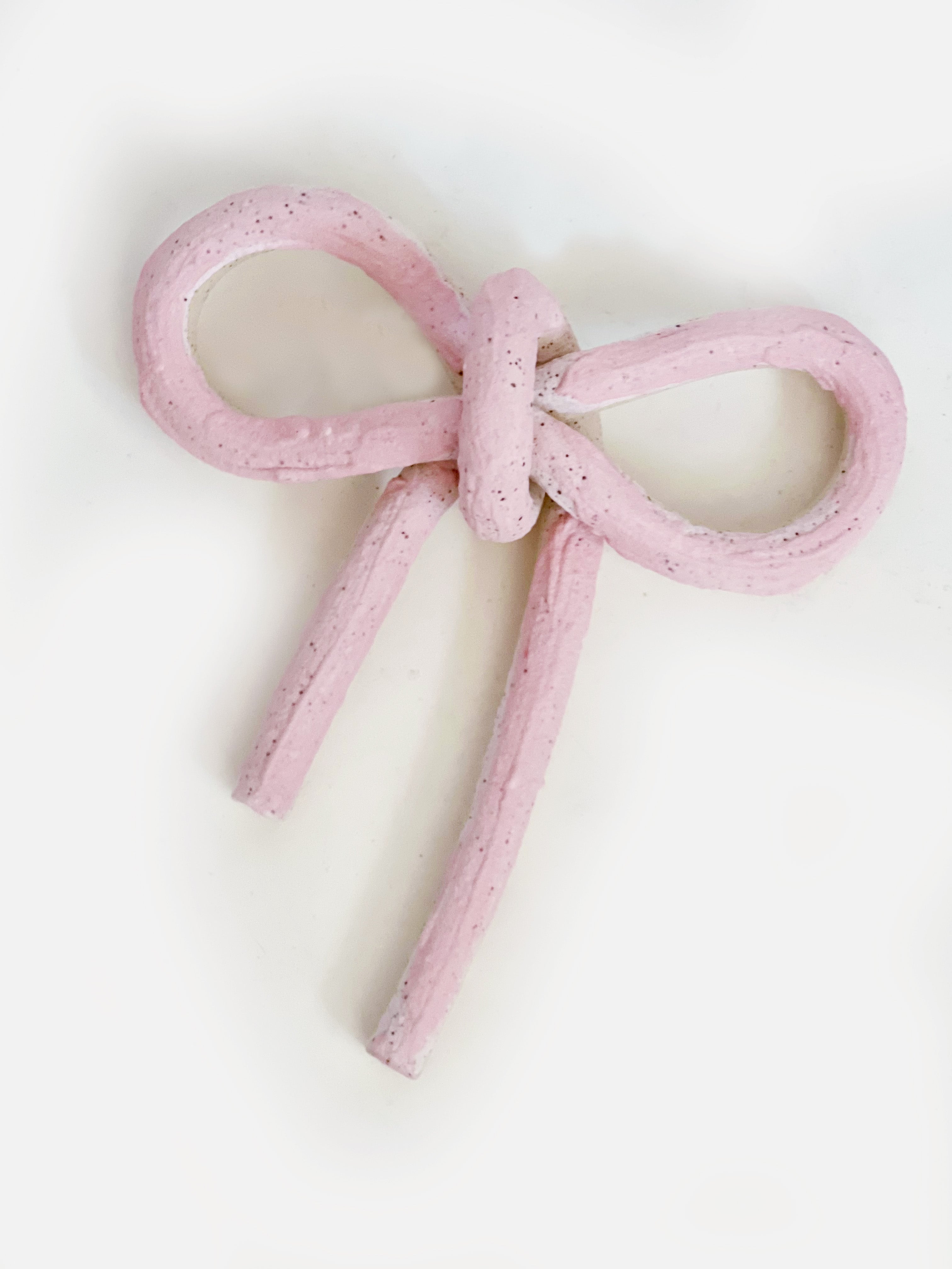 Clay Object 92 - Large Pink Bow Hanging