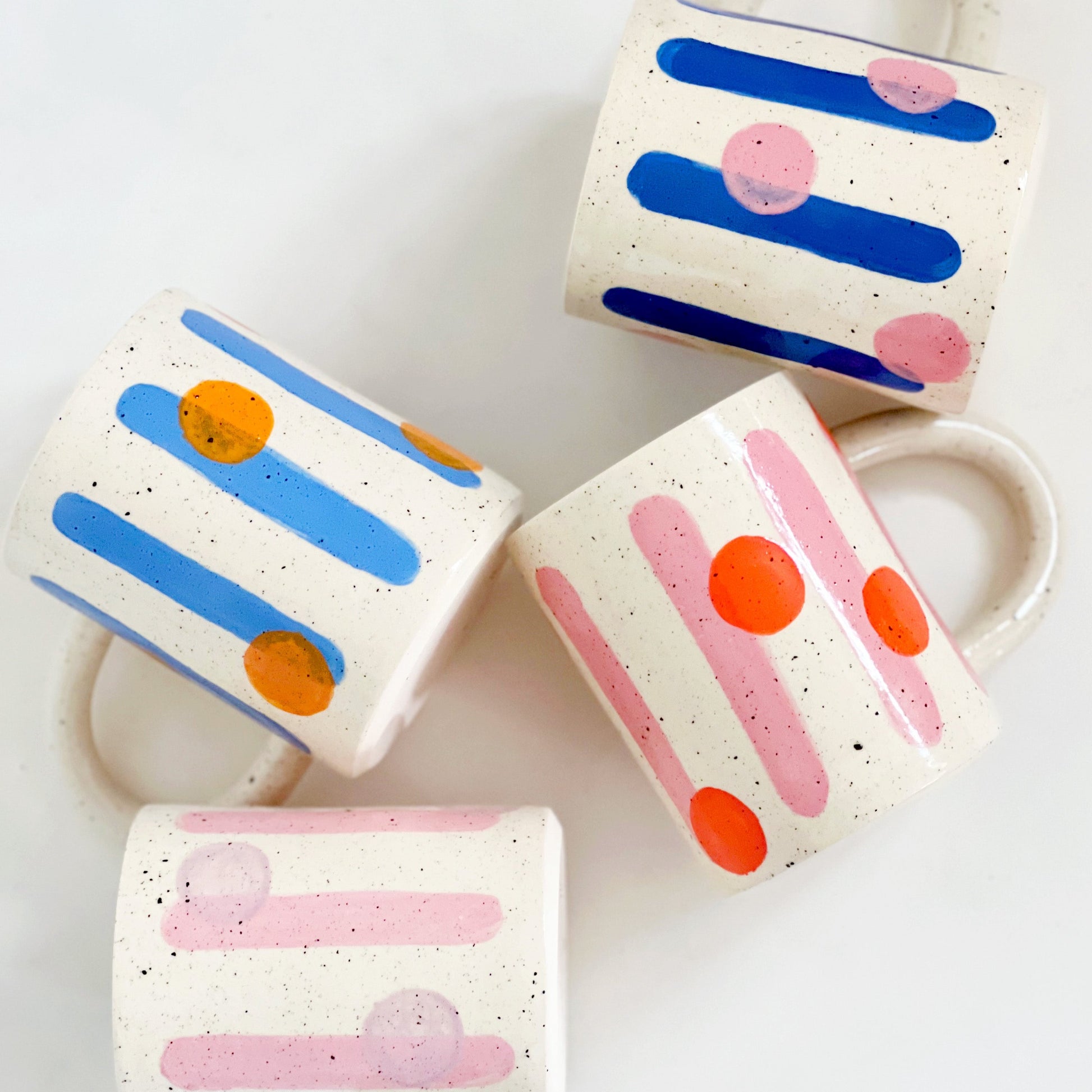 Large Dots and Lines Handmade Ceramic Mug