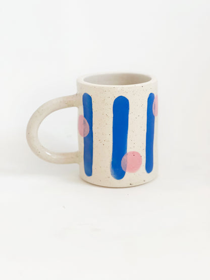 Large Dots and Lines Handmade Ceramic Mug