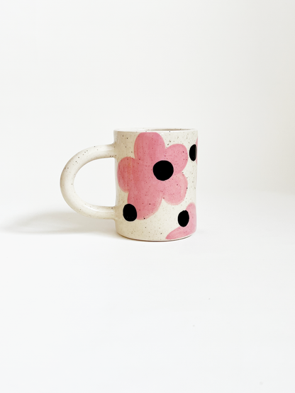 Large Dots over shapes Handmade Ceramic Mug