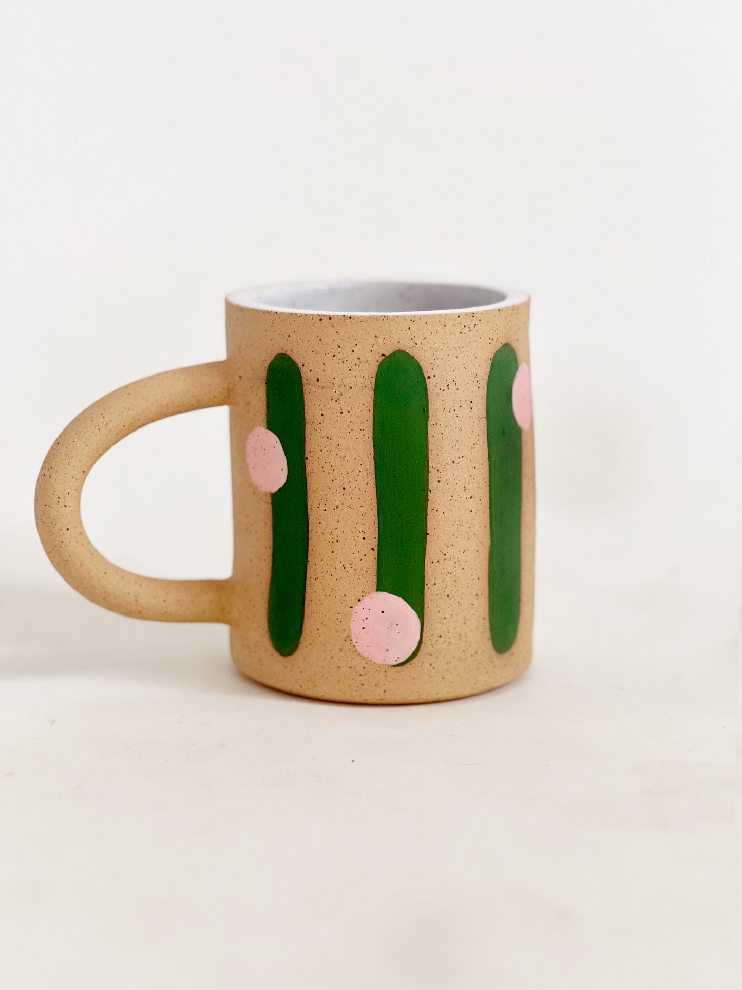 Large Dots and Lines Handmade Ceramic Mug