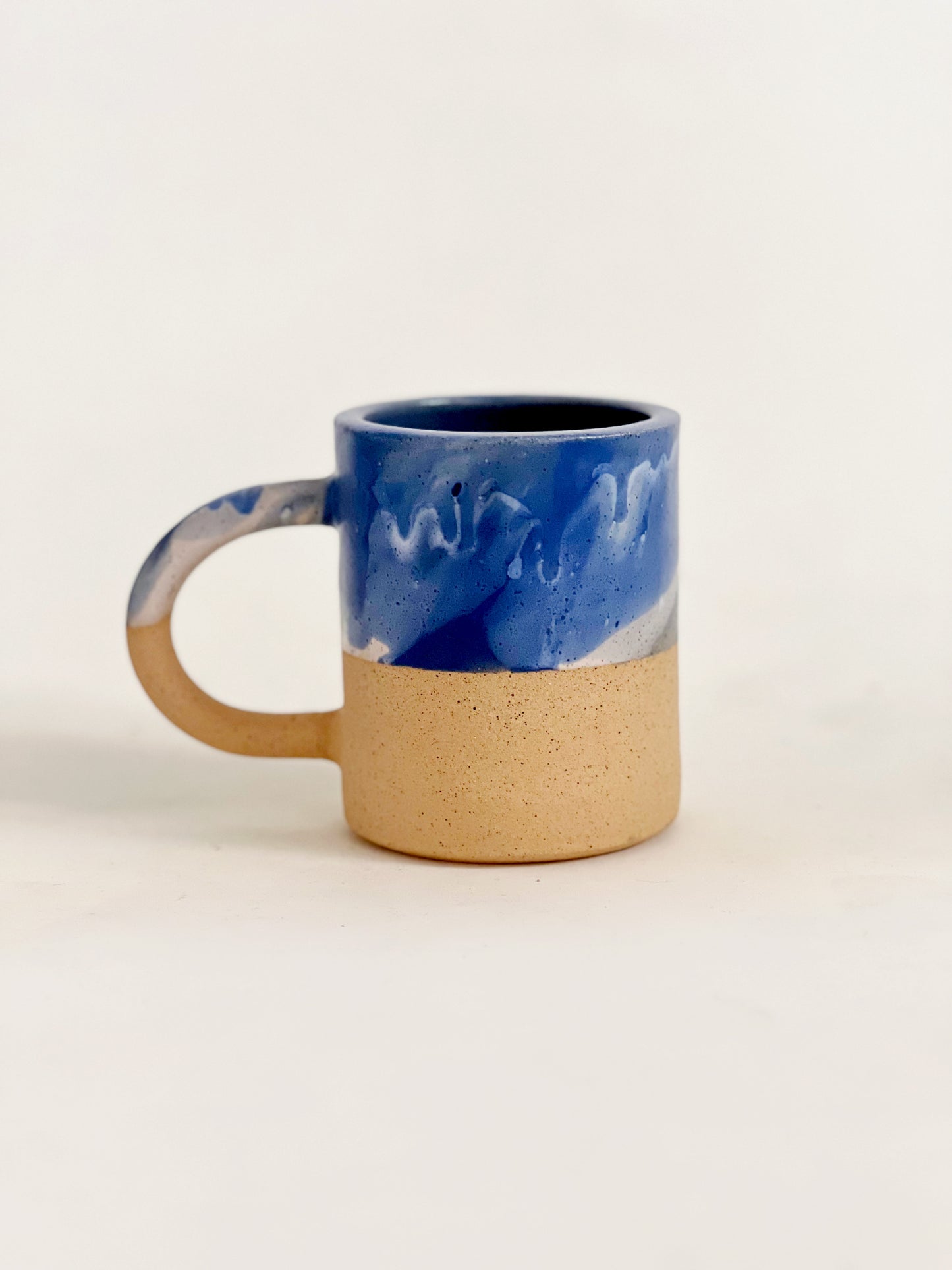 Large Marbled Speckles and White Speckles Handmade and Hand-painted Ceramics Mug