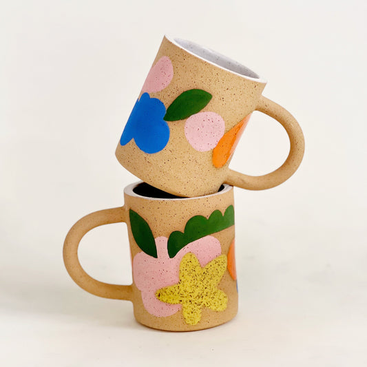 Large Wonder Forest Speckled Hand-painted and Handmade Ceramics Mug