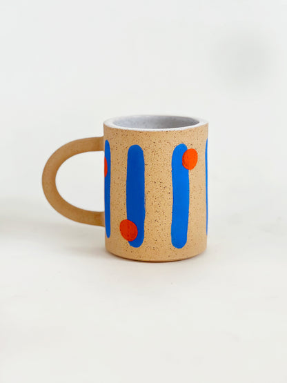 Large Dots and Lines Handmade Ceramic Mug