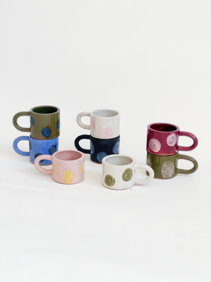 Small Dots Over Color Handmade Ceramics Mug