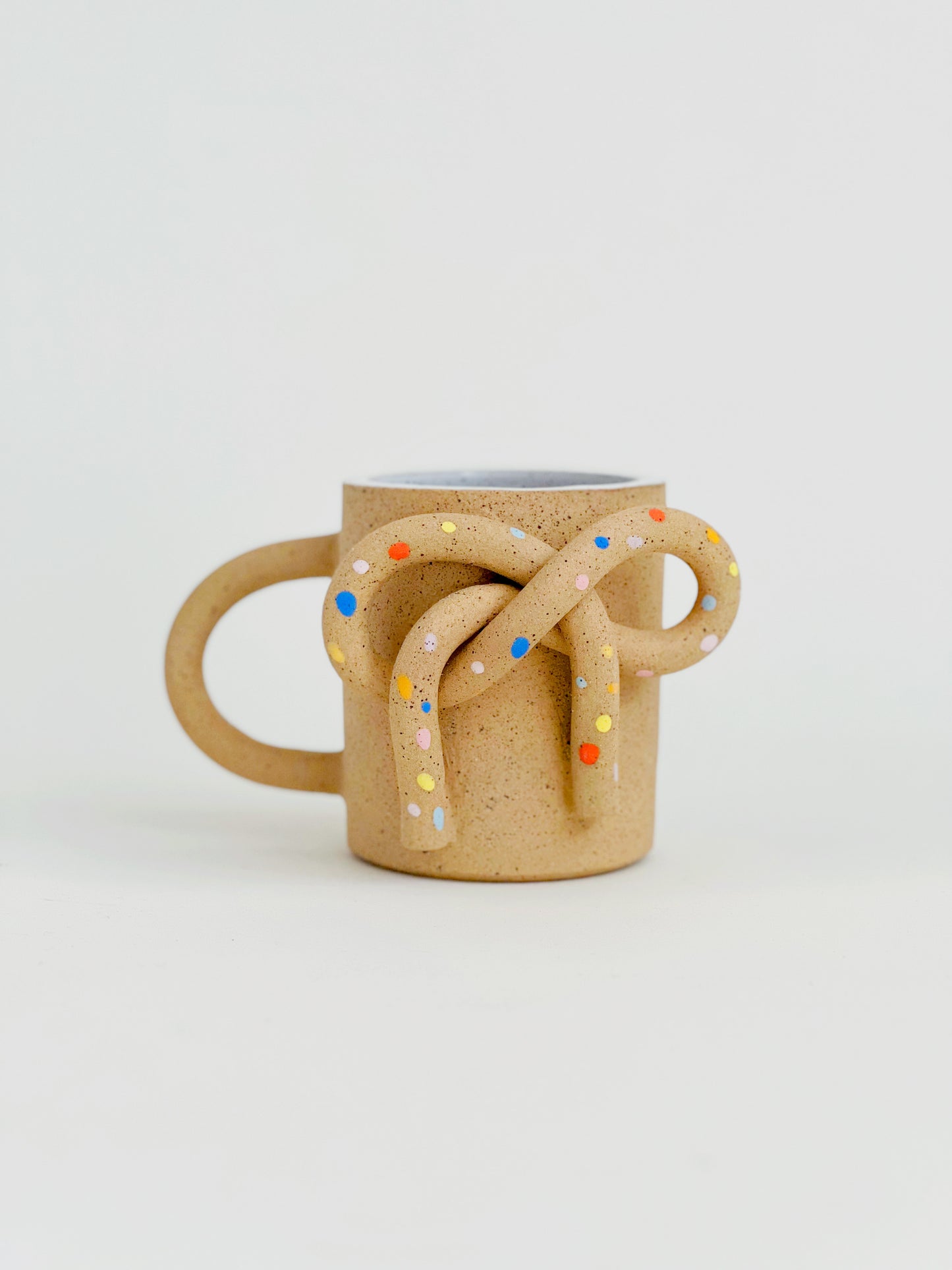 Large Bow Knot Handmade Speckled Mug