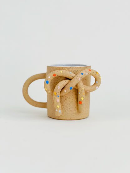 Large Bow Knot Handmade Speckled Mug