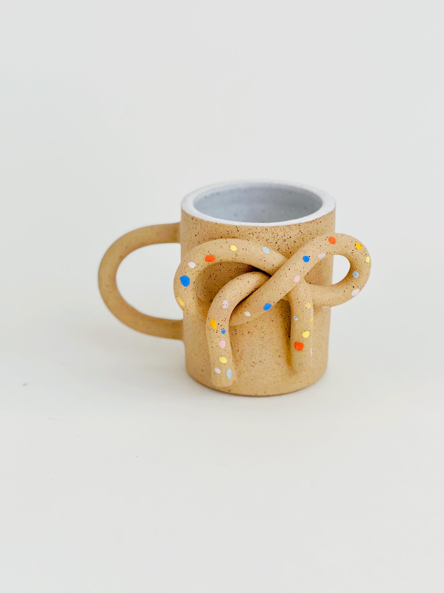 Large Bow Knot Handmade Speckled Mug