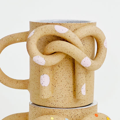 Large Bow Knot Handmade Speckled Mug