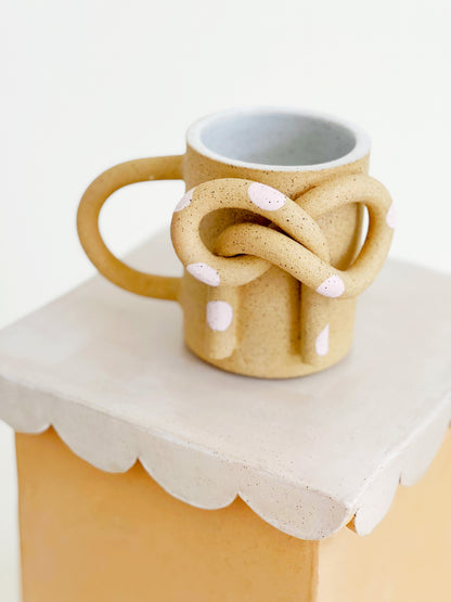 Large Bow Knot Handmade Speckled Mug