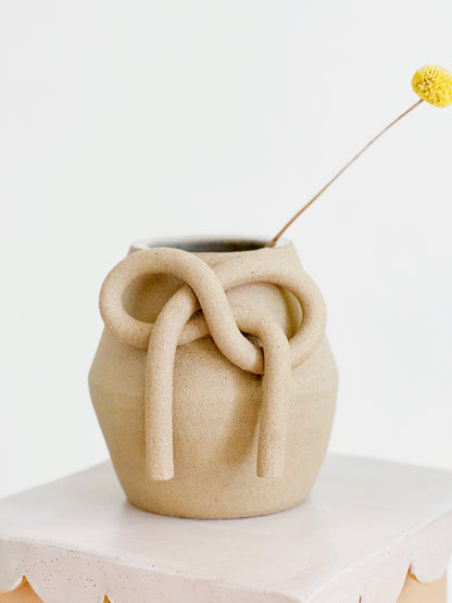 Bow Knot on Greige Vase