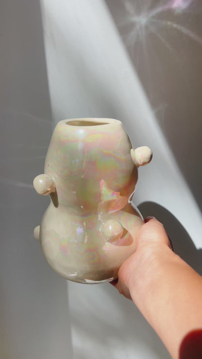 Bubble In pearlescent Handmade Ceramic Vase