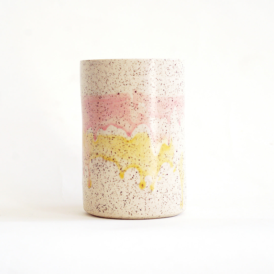 Matte Soft cloud (pink and yellow) Vase