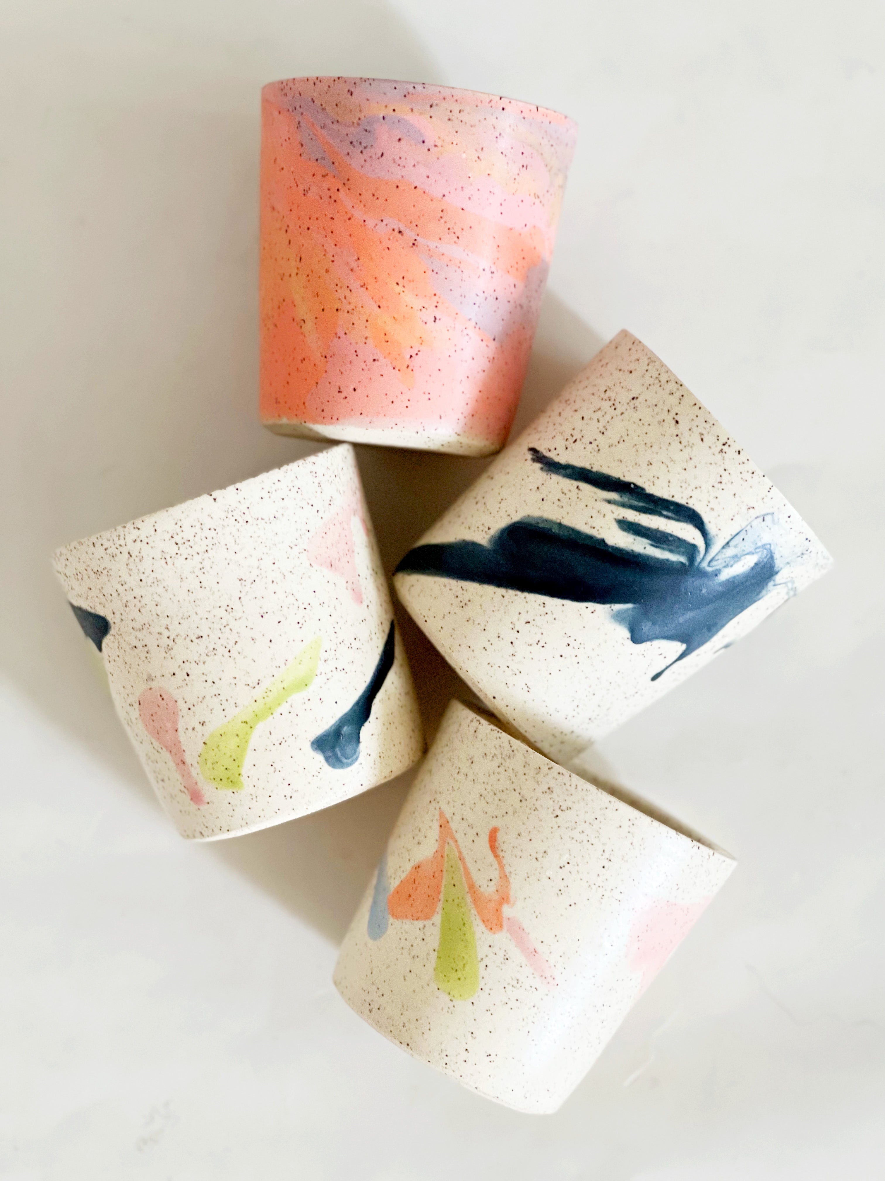 Bright Marbled Sorbet Cup