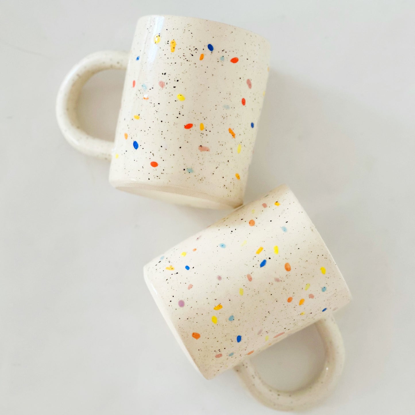 Large Double Sprinkles Handmade Ceramic Mug - Multi colors