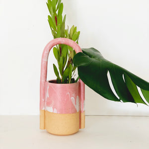 Long Bucket Marble Pink Planter