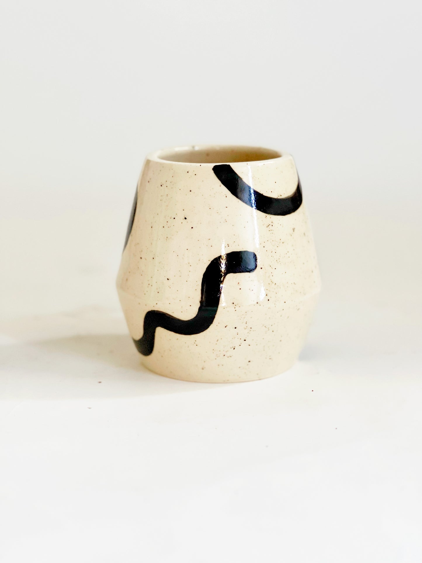 Black Pattern Shapes Vase